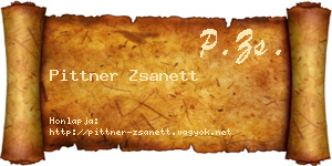 Pittner Zsanett névjegykártya